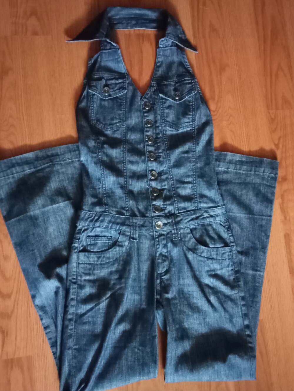 Halter Denim Jumpsuit